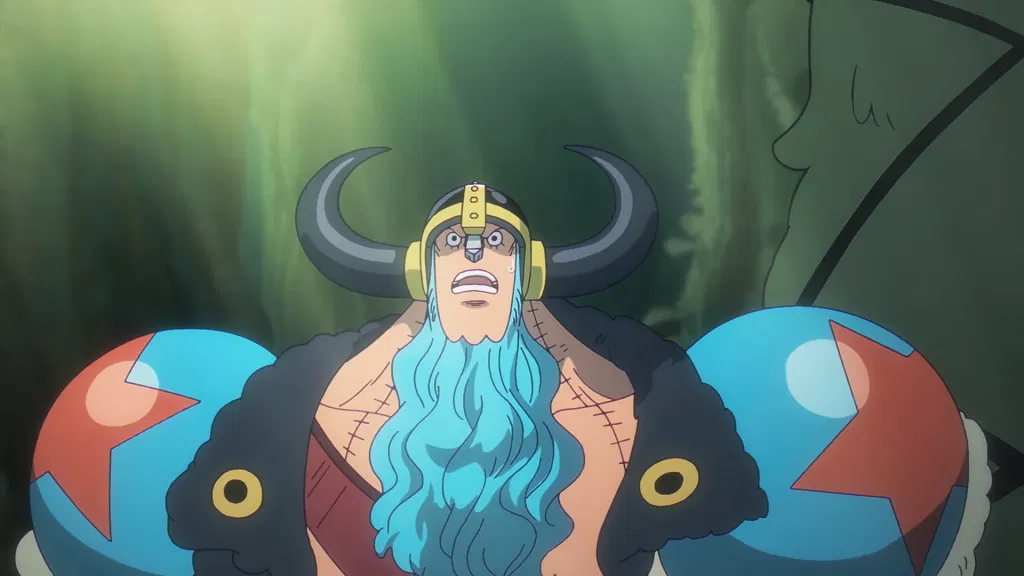Franky in One Piece anime's Elbaf arc. 