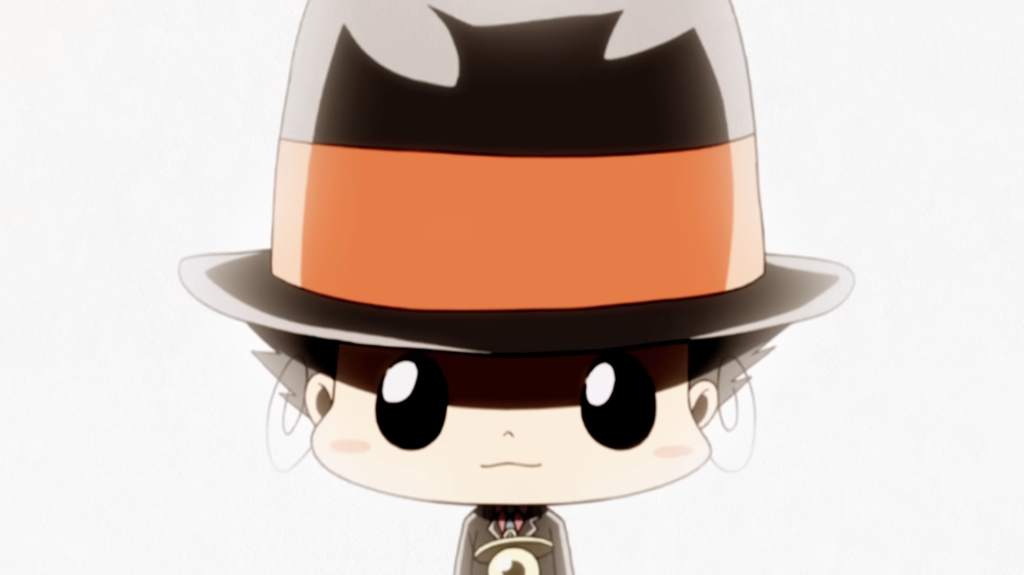 Hình ảnh này giới thiệu nhân vật chính Reborn từ loạt phim hoạt hình Katekyo Hitman Reborn!.