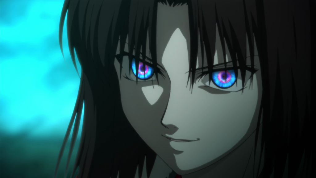 Shiki Ryougi's Mystic Eyes of Death Perception, a rare ability allowing her to see the "lines of death" on objects and people.