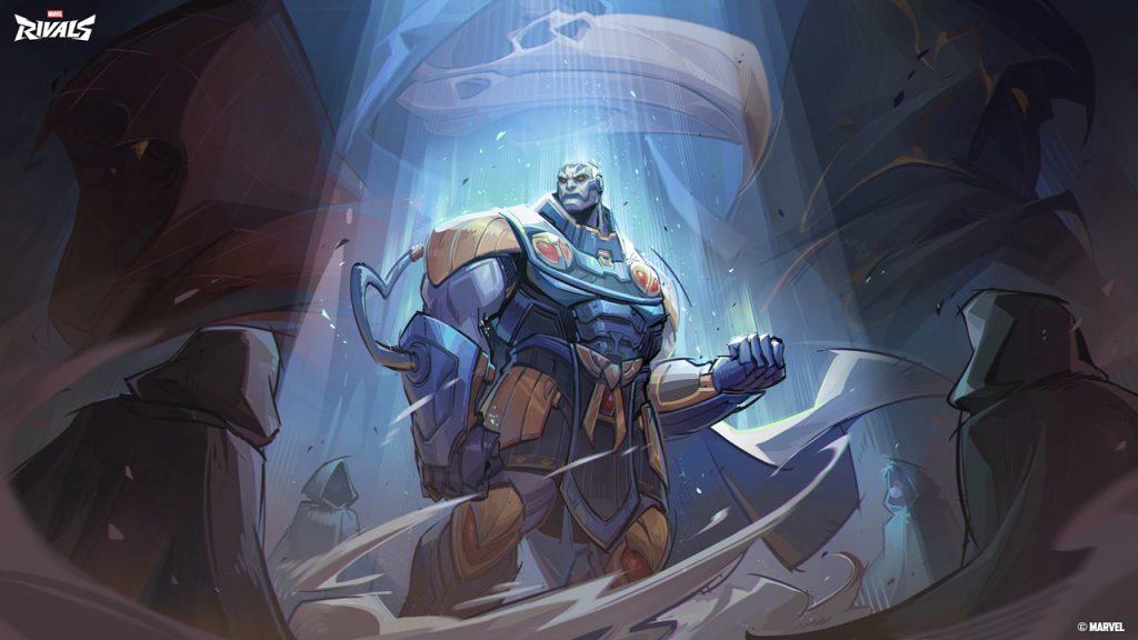 Marvel Rivals gallery card featuring Apocalypse, Khonshu, and Jubilee.