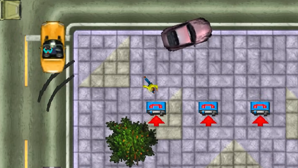 GTA 1 over-the-top gameplay screenshot.