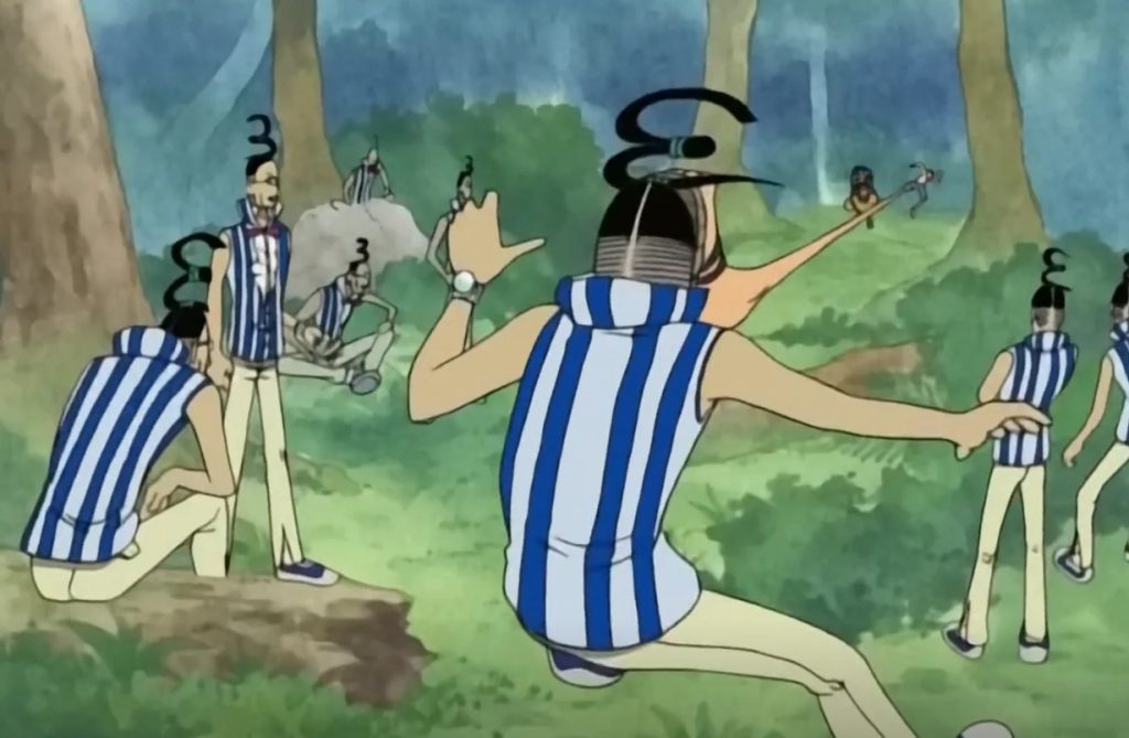 Monkey D. Luffy is trying to identify the real Mr. 3 among the clones to stop him.