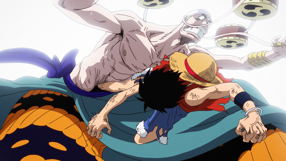 Luffy is able to damage Enel despite Enel's lightning-based Logia devil fruit because Luffy's rubber body is a natural insulator and counter.