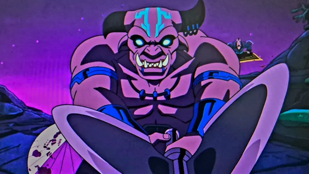 A still of Decimus Furius, aka Horsemen of War, from X-Men '97 Season 2