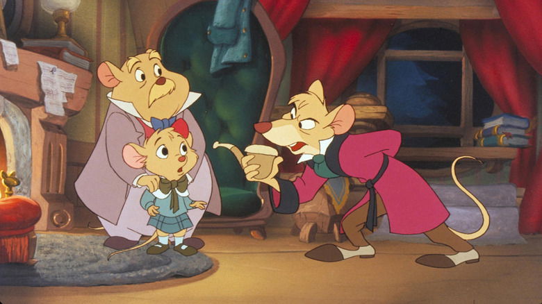 The Great Mouse Detective talks to his clients