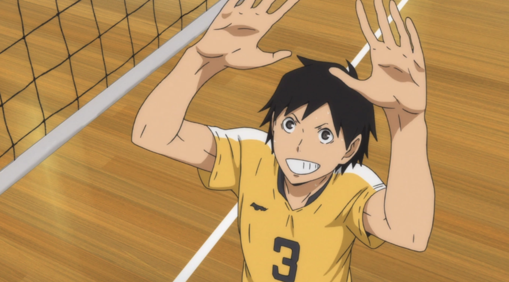 This image features Takeharu Futamata, a setter for Johzenji High in the anime series Haikyuu!!.