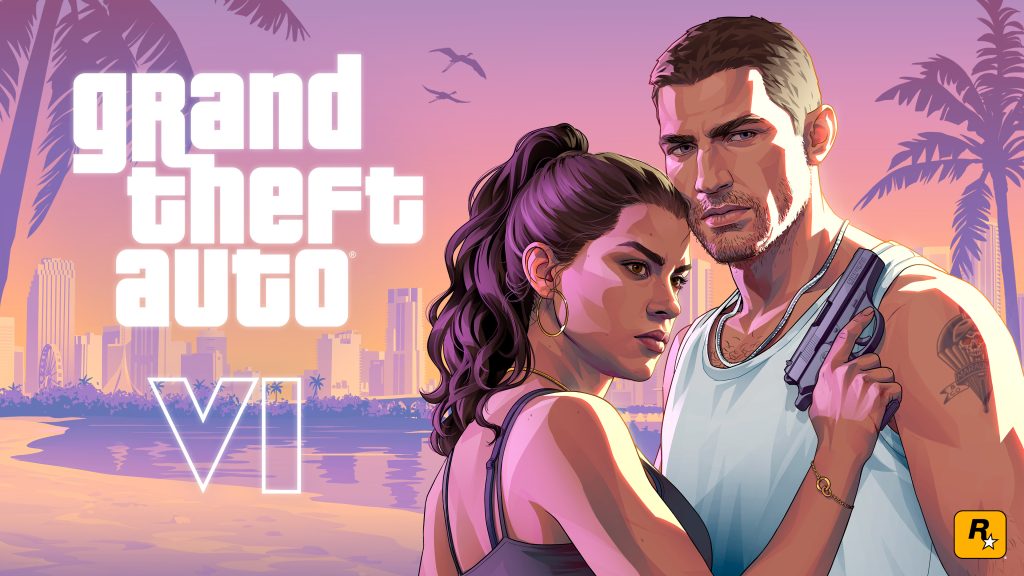 Jason and Lucia on the Grand Theft Auto VI key art.