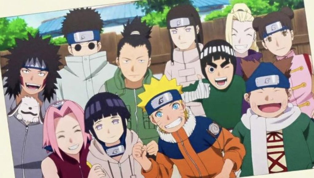 A still showimng the Konoha 11 from Naruto. 