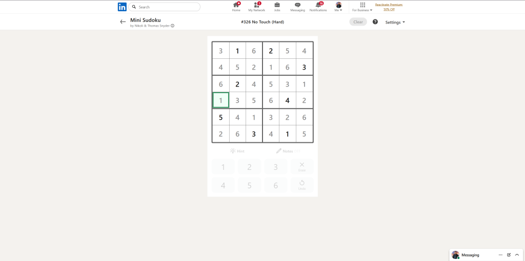 A screenshot of the daily LinkedIn Games puzzle.