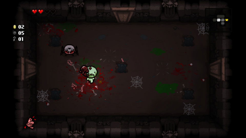 taking a hit in  The Binding of Isaac Rebirth
