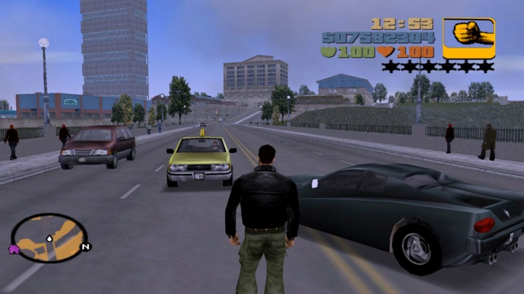 A gameplay screenshot of Grand Theft Auto III (2001).