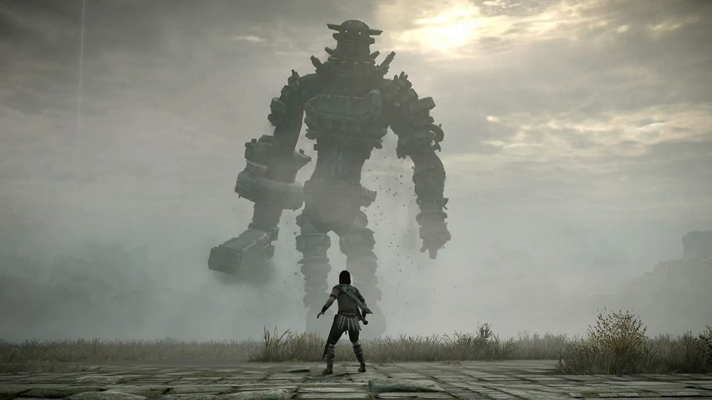 A gameplay screenshot of Shadow of the Colossus (2005).