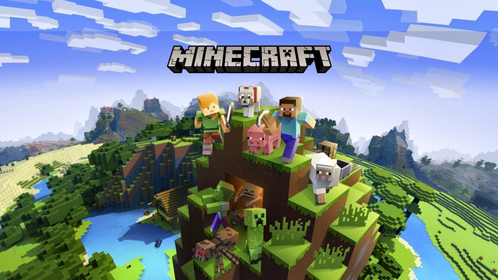 The title splash art of Minecraft (2011).