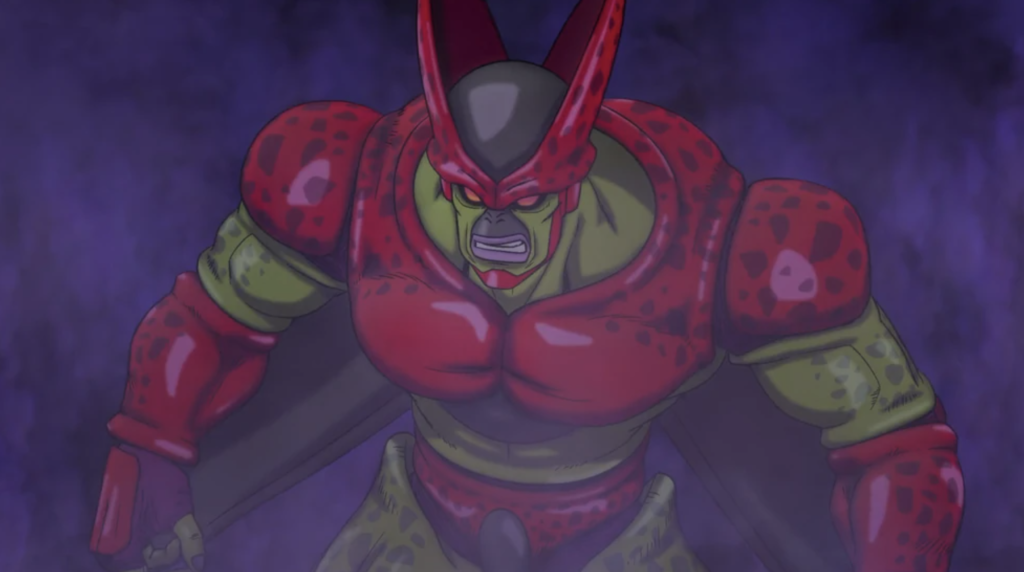  Super Hero. He is an improved, yet monstrous variation of the original villain Cell, designed by Dr. Hedo for the Red Ribbon Army. Cell Max's appearance is based on Cell's Semi-Perfect form, but he is primarily red with glowing spots rather than green.