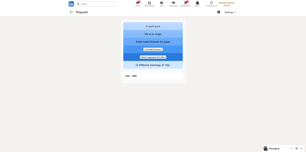 A screenshot of the daily LinkedIn Games puzzle.