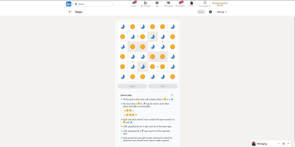 All LinkedIn Games Solutions for Today (July 6, 2026) 19 A screenshot of the daily LinkedIn Games puzzle.