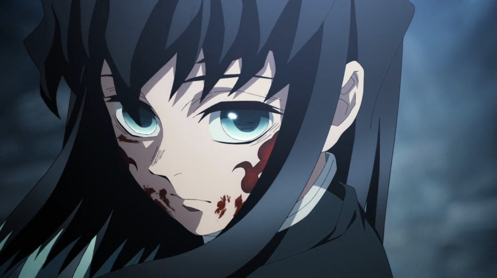 Kimetsu no Yaiba. He is depicted with a scarlet demon slayer mark on his face, which he acquired during a near-death experience.