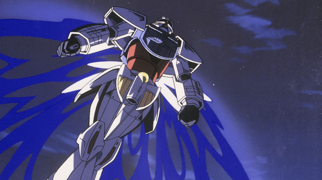The image features the System-∀99 Turn A Gundam from the 1999 anime series Turn A Gundam, directed by Yoshiyuki Tomino.