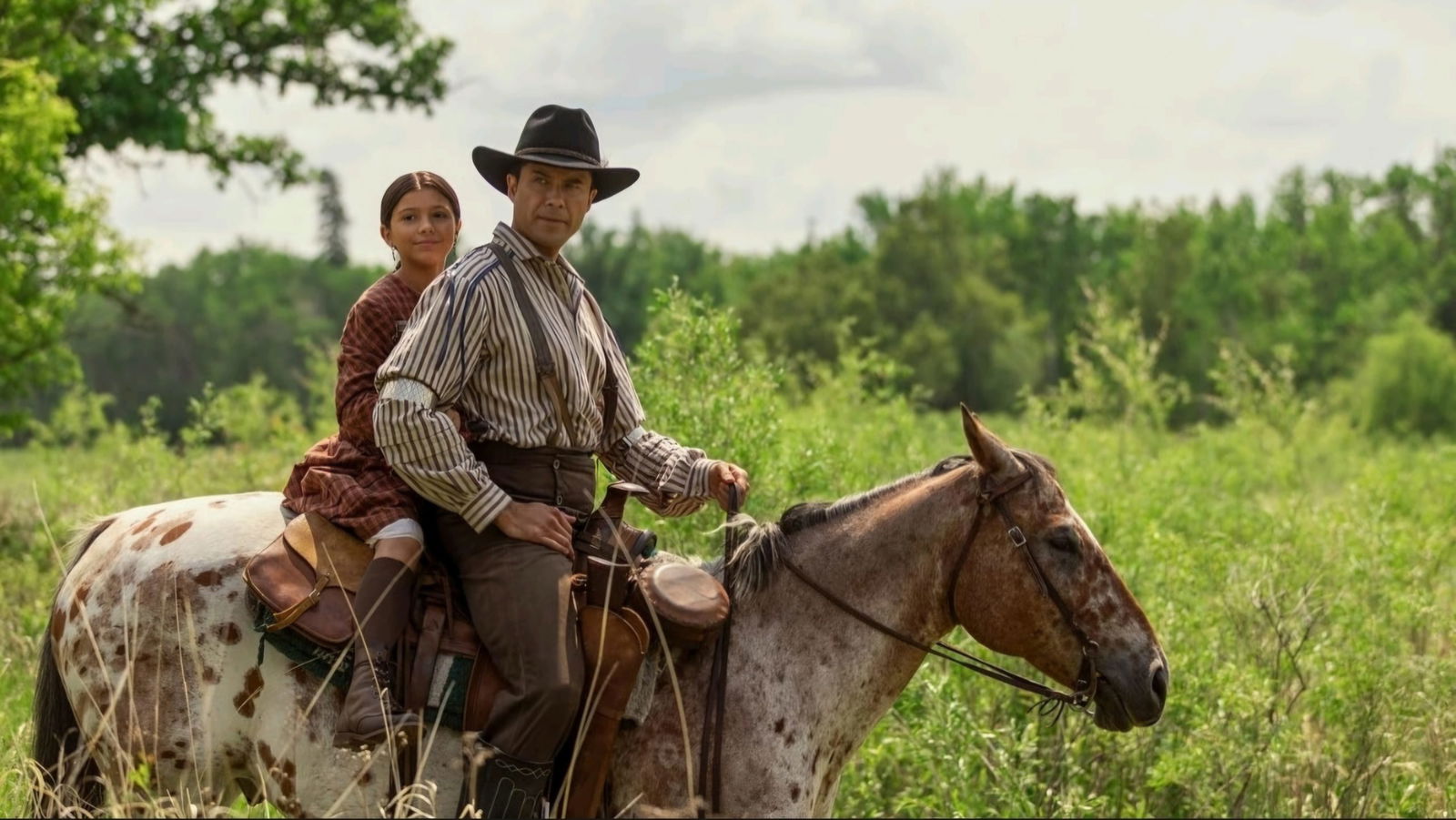 Wren Zhawenim Gotts and Meegwun Fairbrother in Little House on the Prairie (2026) | Image via Netflix