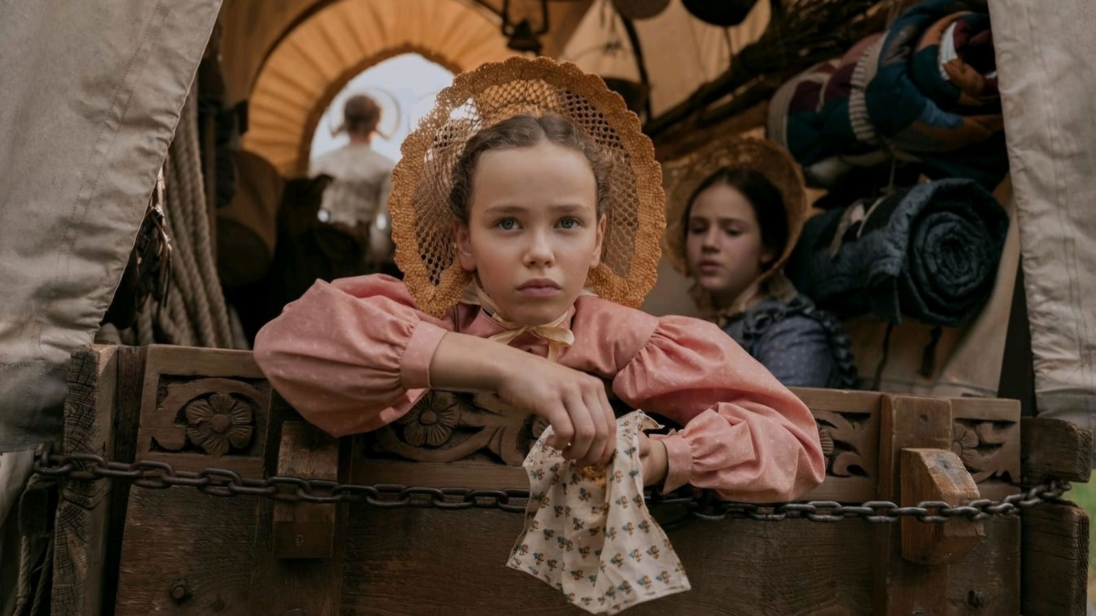 Skywalker Hughes and Alice Halsey in Little House on the Prairie (2026) | Image via Netflix
