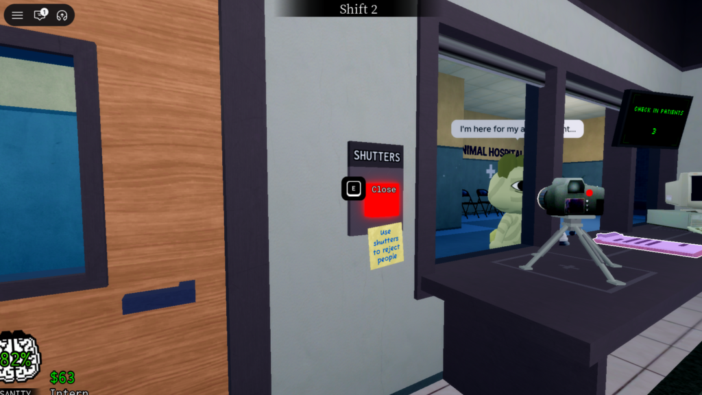 Closing the Shutters in Animal Hospital.
