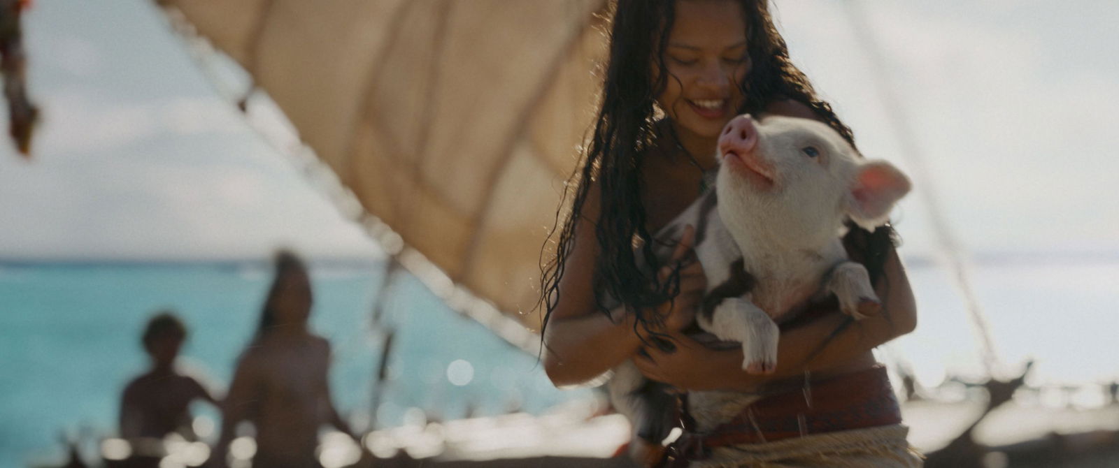 (L-R) Catherine Laga'aia as Moana and Pua in Disney's live-action MOANA. Photo courtesy of Disney. © 2026 Disney Enterprises, Inc. All Rights Reserved.