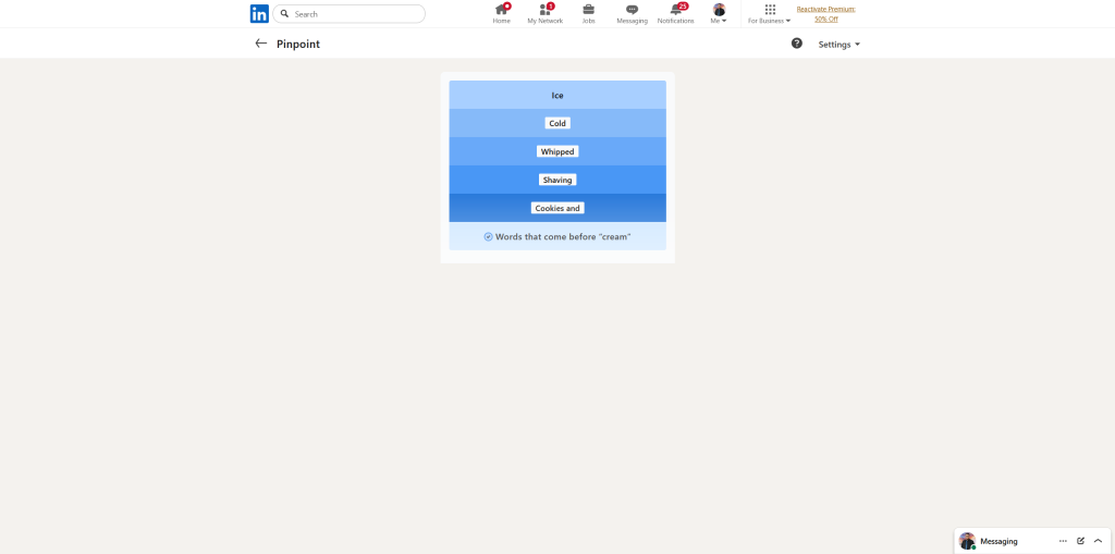 A screenshot of the daily LinkedIn Games puzzle.