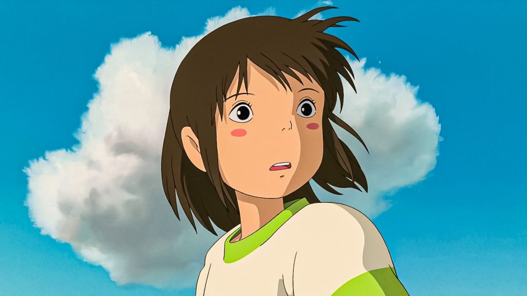 chihiro ogino looking into the distance in spirited away