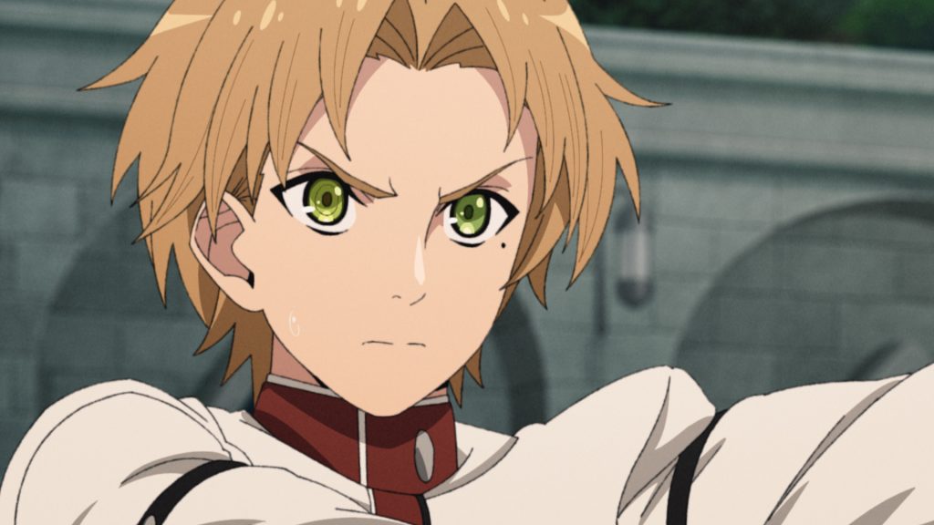 Rudeus with a determined expression Mushoku Tensei Season 3.