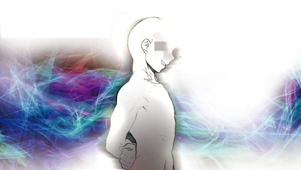Hitogami is portrayed as a mysterious, shapeless entity often surrounded by a colorful, abstract aura.