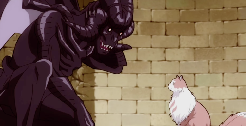  Neko to Ryuu). The scene depicts the Demon Lord getting scolded by his mother cat.