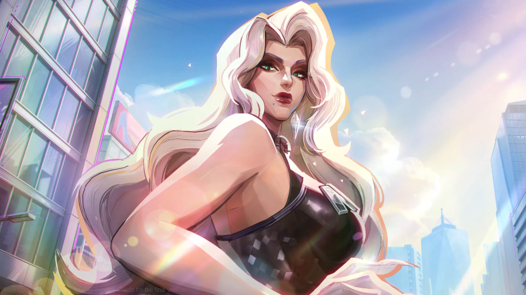 Marvel Rivals MVP animation screen showcasing Duelist hero Black Cat.