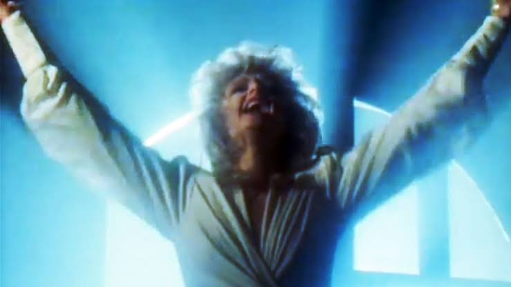 bonnie tyler in a still from her music video total eclipse of the heart