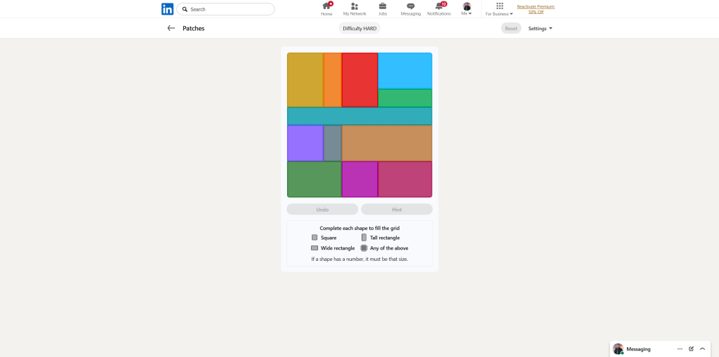 All LinkedIn Games Solutions for Today (July 10, 2026) 22 A screenshot of the daily LinkedIn Games puzzle.