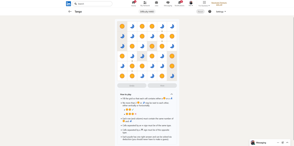 All LinkedIn Games Solutions for Today (July 10, 2026) 25 A screenshot of the daily LinkedIn Games puzzle.