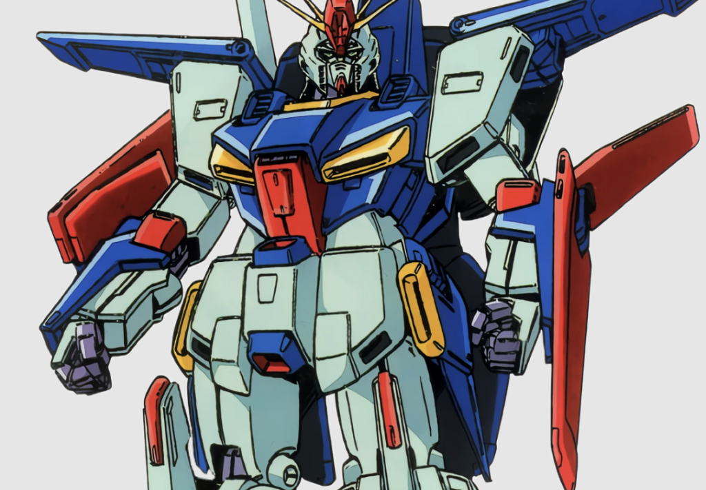This is the MSZ-010 ZZ Gundam (Double Zeta), featuring its signature angular, heavy-armor design.