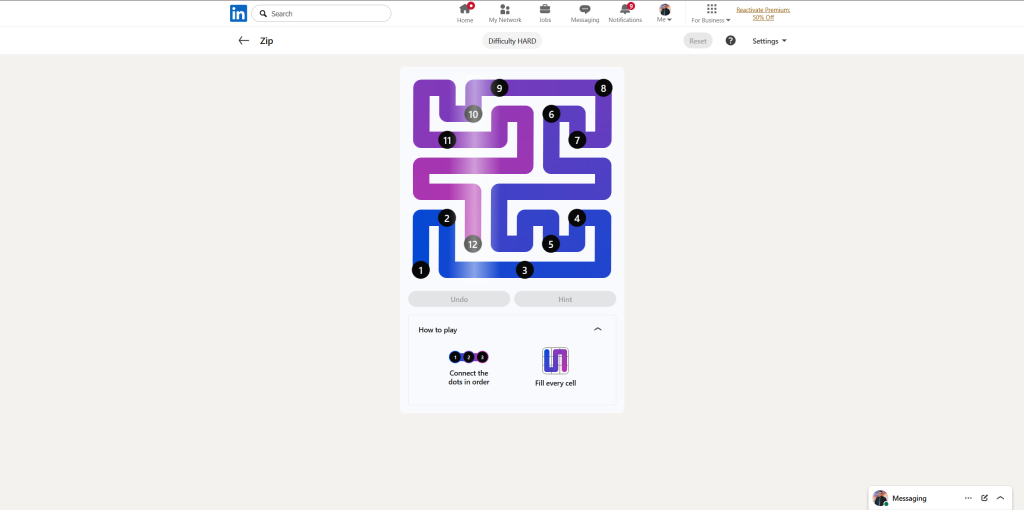 All LinkedIn Games Solutions for Today (July 12, 2026) 13 A screenshot of the daily LinkedIn Games puzzle.