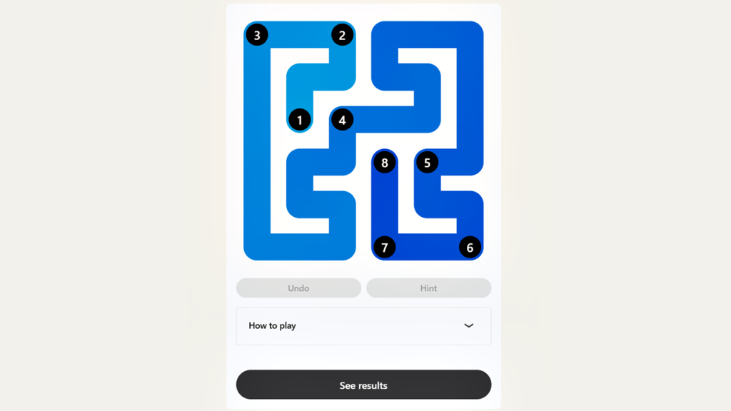 All LinkedIn Games Solutions for Today (July 14, 2026) 32 A screenshot of the LinkedIn Games Zip puzzle solution today.