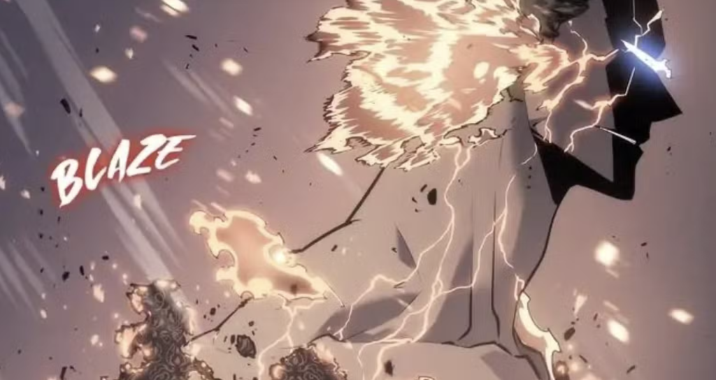 Solo Leveling: 5 Major Characters Who Were Discarded Too Early, Ranked 16 This image features Christopher Reed, a National Level Hunter from the Solo Leveling manhwa series. He is shown transforming into his "Spiritual Body Manifestation" form, erupting into flames while fighting Monarchs.