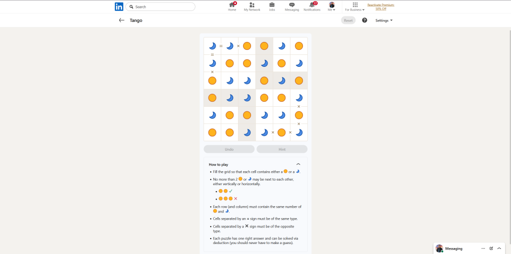 All LinkedIn Games Solutions for Today (July 15, 2026) 5 A screenshot of the daily LinkedIn Games puzzle.