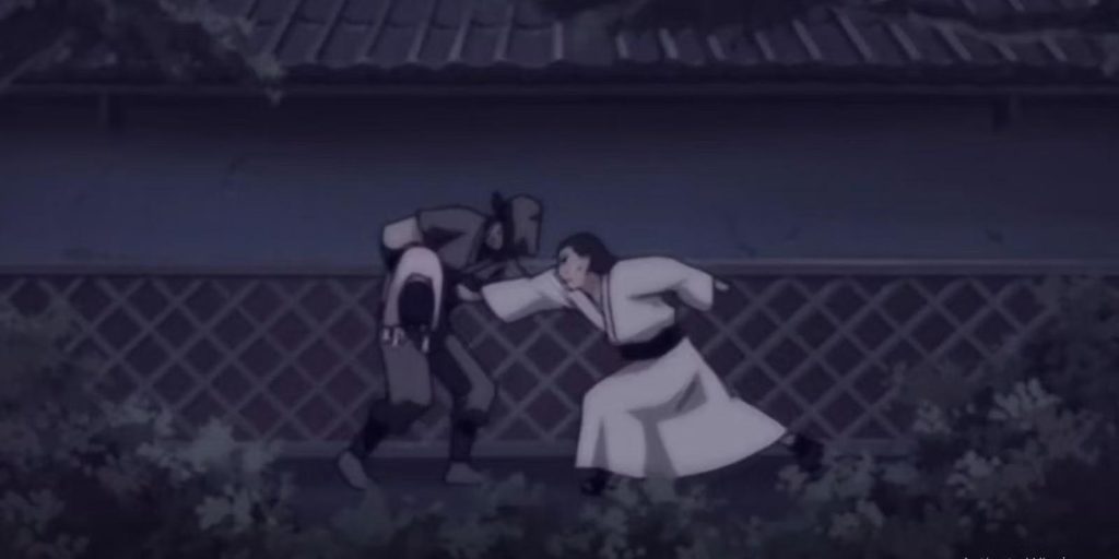 Hiashi used a swift strike with the Gentle Fist technique to stop the ninja during an attempt to kidnap a three-year-old Hinata Hyuga for her Byakugan.