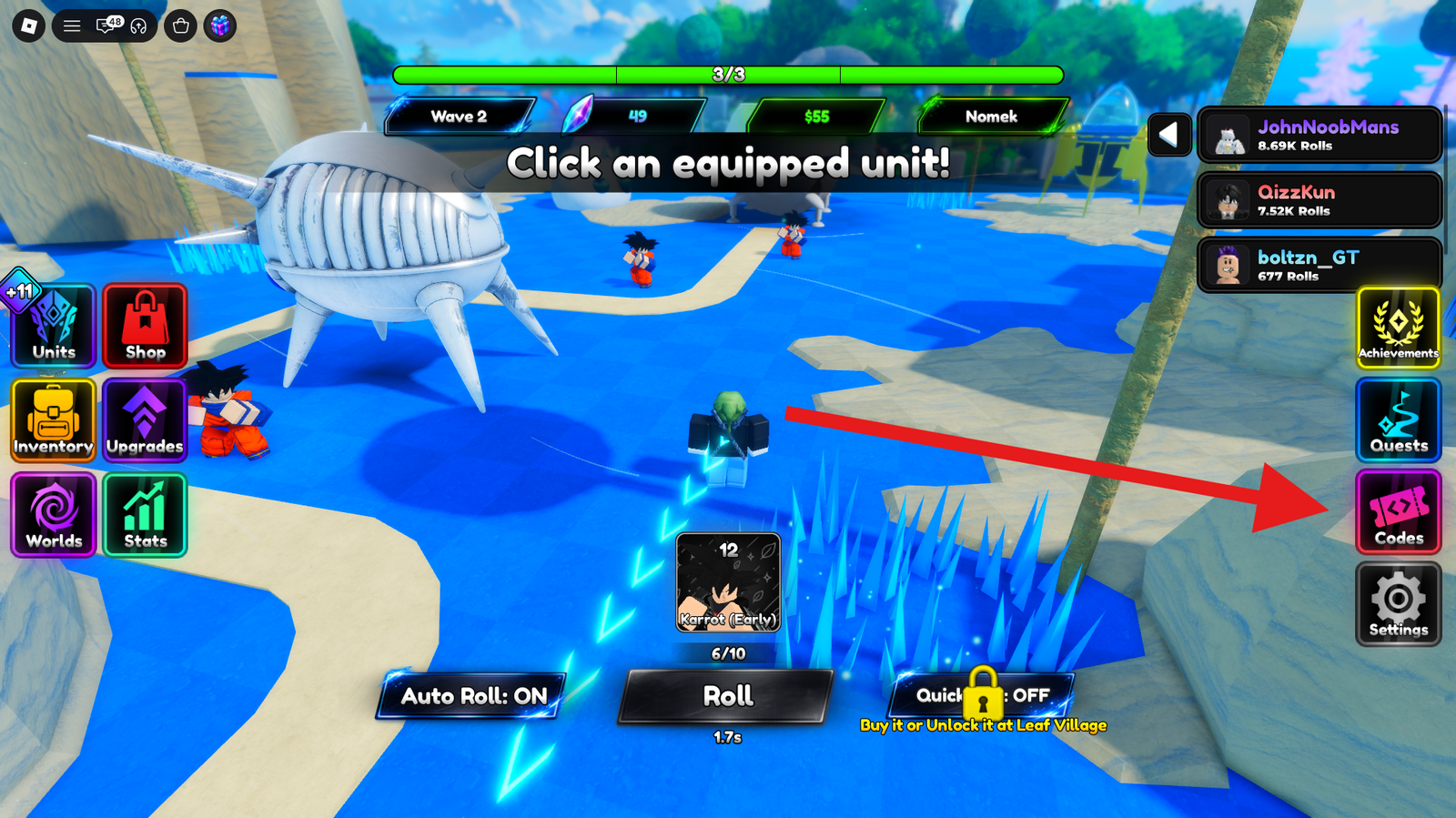 anime RNG Defense how to redeem 1