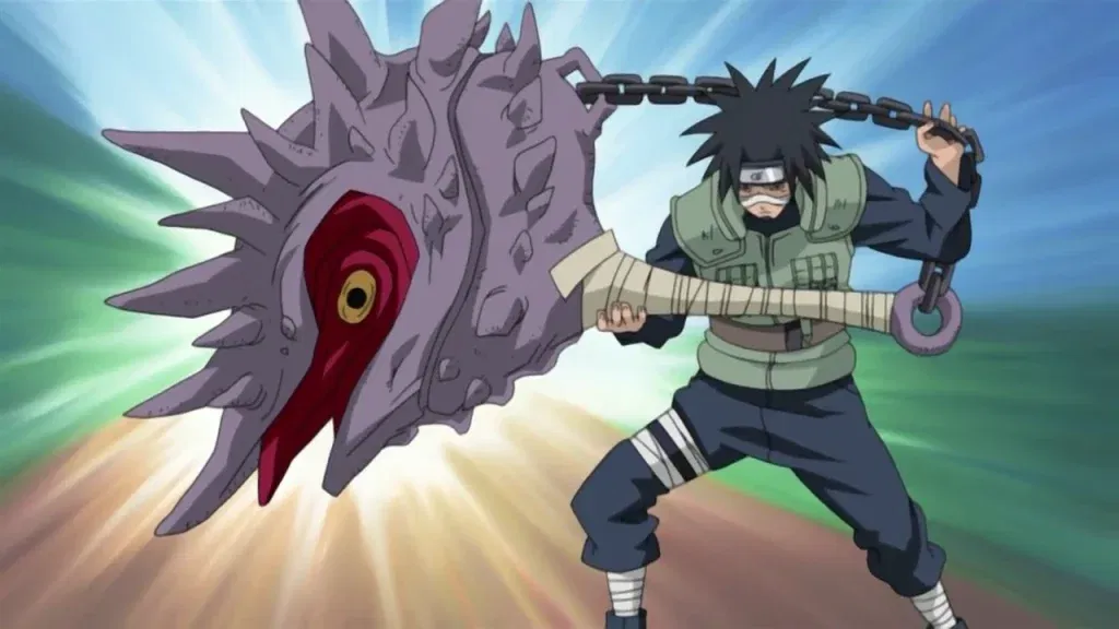 Kotetsu is wielding his signature Conch Shell Mace.