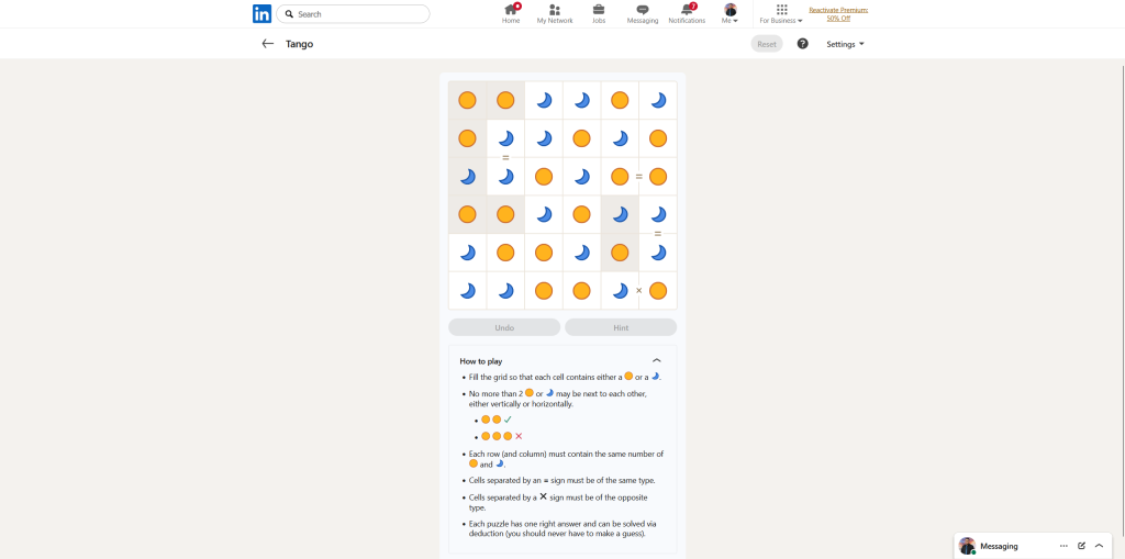 All LinkedIn Games Solutions for Today (July 16, 2026) 5 A screenshot of the daily LinkedIn Games puzzle.