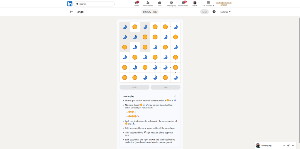 All LinkedIn Games Solutions for Today (July 17, 2026) 5 A screenshot of the daily LinkedIn Games puzzle.