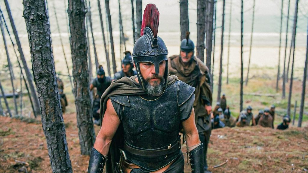 Matt Damon walking in Christopher Nolan's The Odyssey