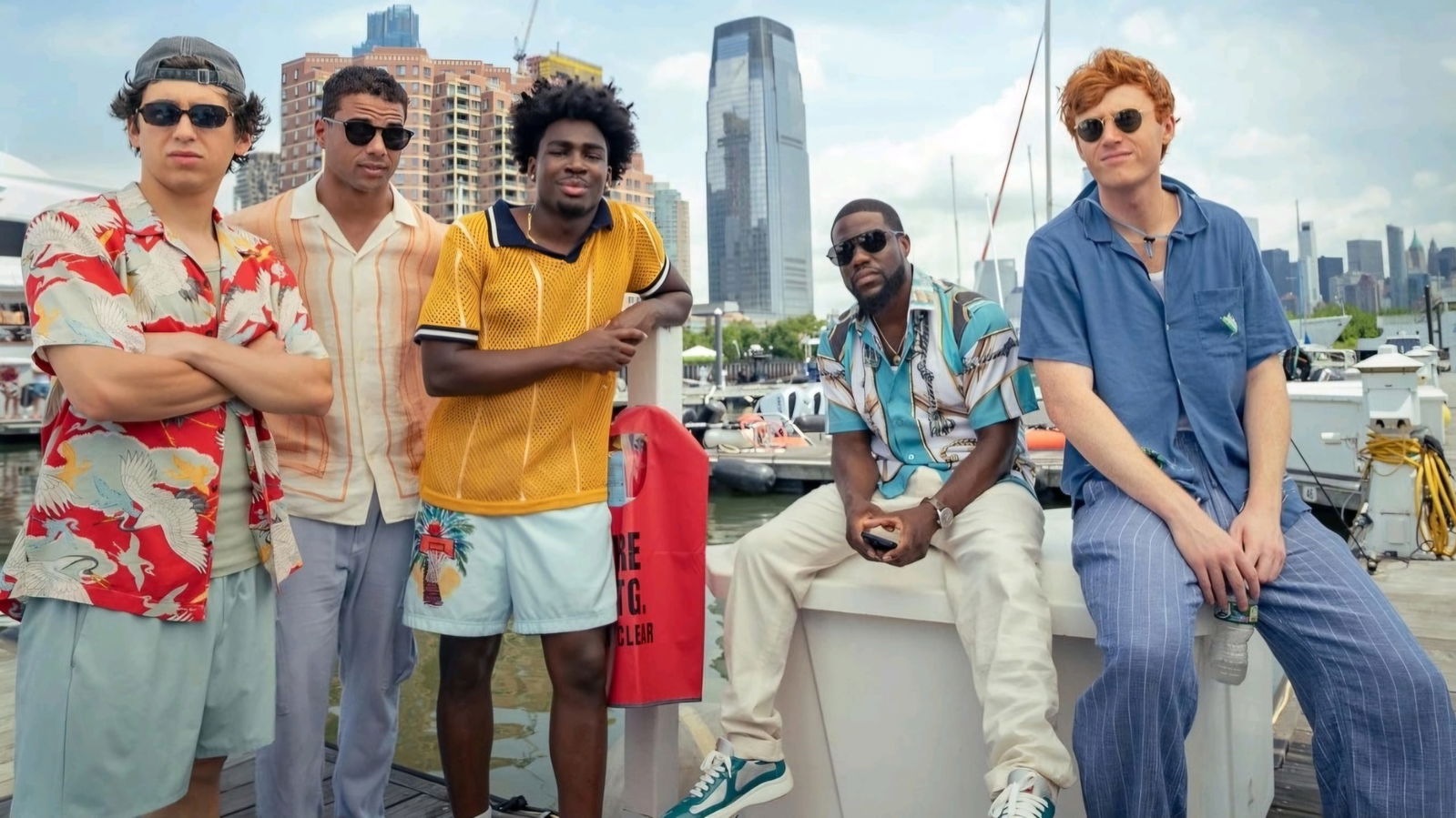 Kevin Hart, Marcello Hernández, Kam Patterson, Mason Gooding, and Ben Marshall in 72 Hours (2026) | Image via Netflix