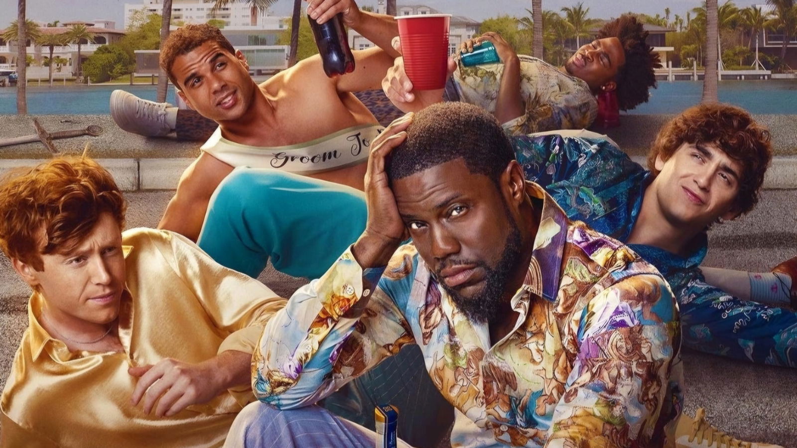 Kevin Hart, Marcello Hernández, Kam Patterson, Mason Gooding, and Ben Marshall in 72 Hours (2026) | Image via Netflix