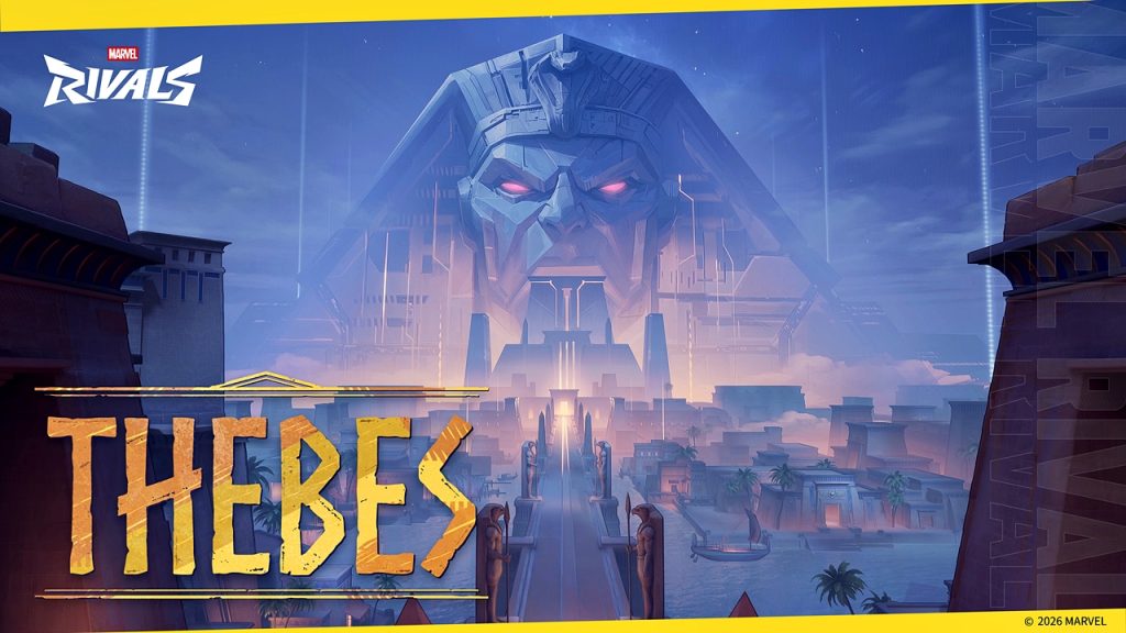 Official art for the new Thebes map in Marvel Rivals.