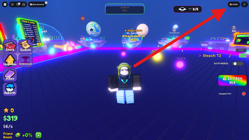 Screengrab from Merge a Black Hole